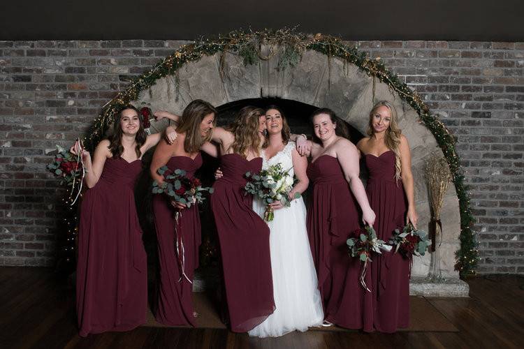 The bride and friends