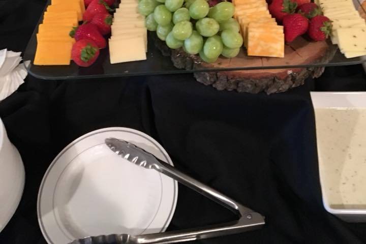 Fruit and cheese tray