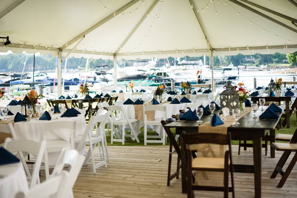 Wedding reception outdoors