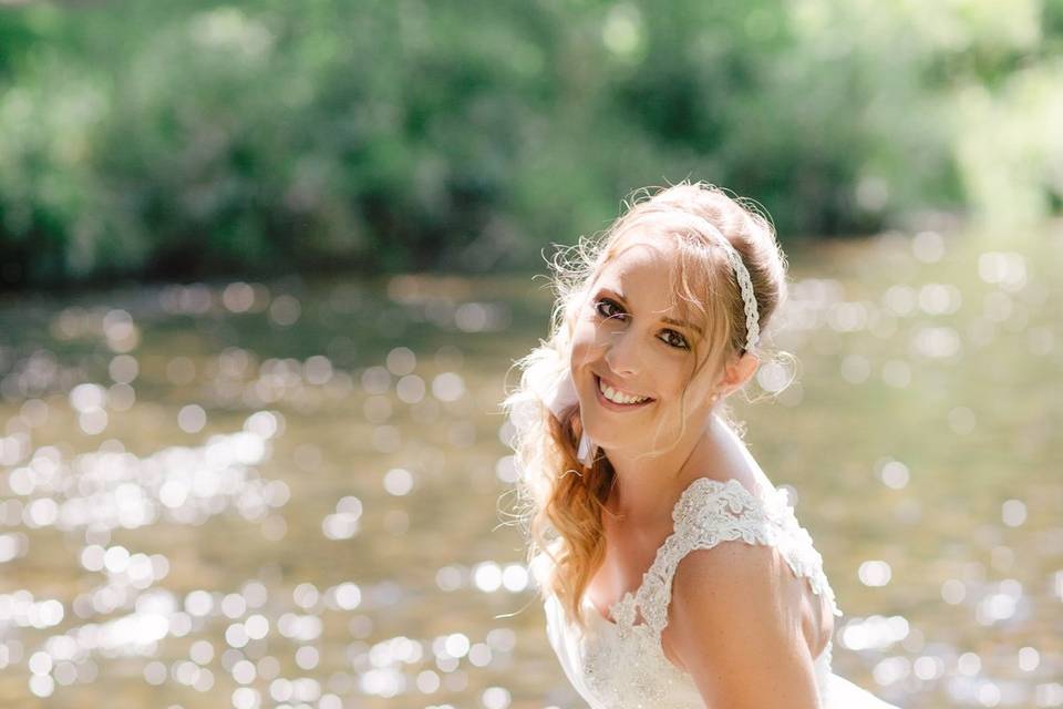 Bride in Watauga River