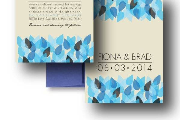 A New Leaf Invitation, Blue Wedding Invitationswww.thesweetheartshoutout.com