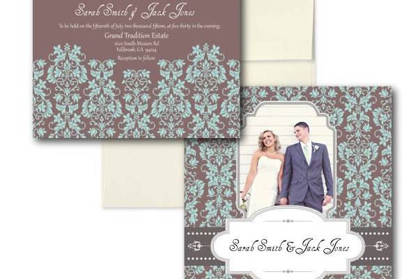 Happily Ever After Photo Invitation,Brown Wedding Invitationswww.thesweetheartshoutout.com