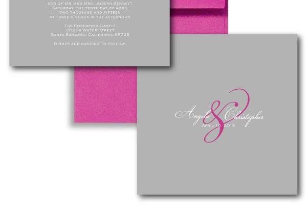 Much Ado About Something Invitation, Pink Wedding Invitations, Grey Wedding Invitationswww.thesweetheartshoutout.com