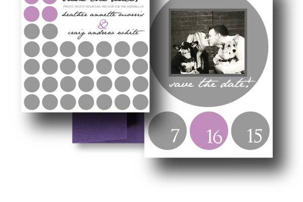 Hot Dots Save the Date, Purple Save the Dateswww.thesweetheartshoutout.com