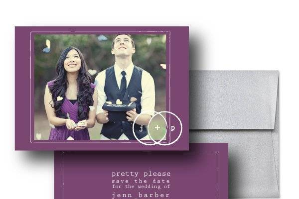 Eternity Stamp Save the Date, Purple Save the Dateswww.thesweetheartshoutout.com