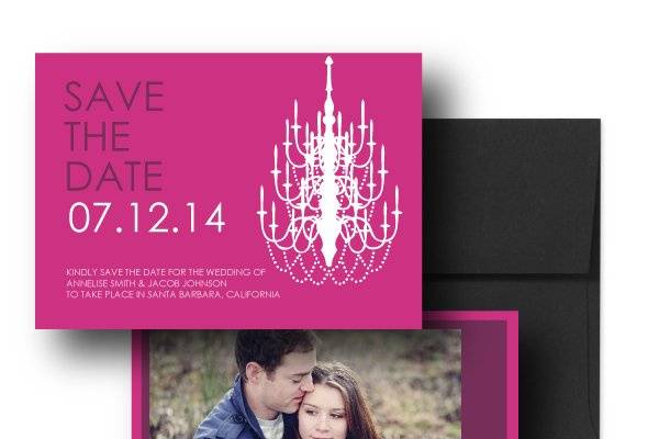 Grand Ballroom Save the Date, Pink Save the Dateswww.thesweetheartshoutout.com