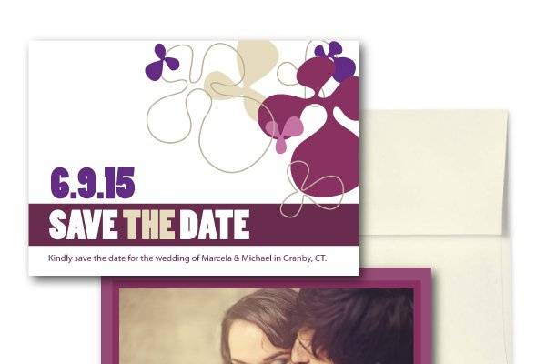 Petal Party Save the Date, Purple Save the Dateswww.thesweetheartshoutout.com