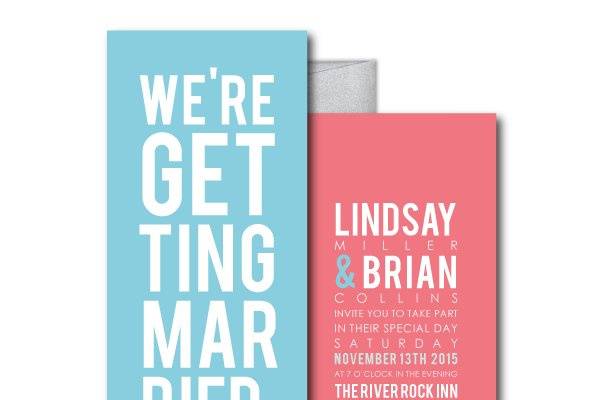 Blue Wedding Invitations, Coral Wedding Invitations, Typographywww.thesweetheartshoutout.com