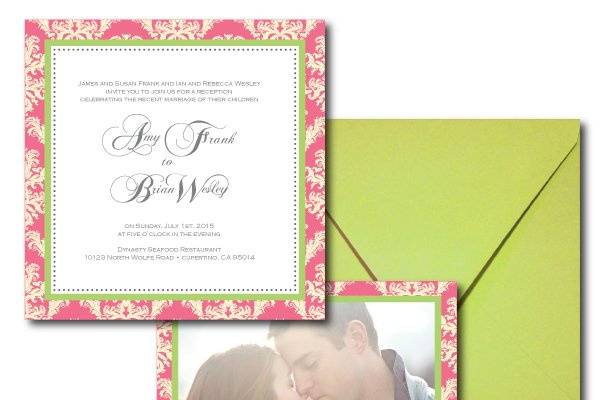 French Damask InvitationSpring or Summer Wedding Invitationswww.thesweetheartshoutout.com