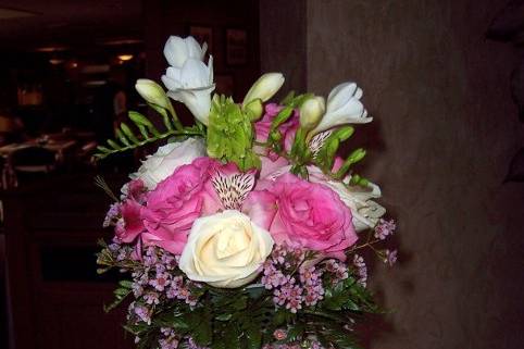 Stargazer lily highlights this arrangement