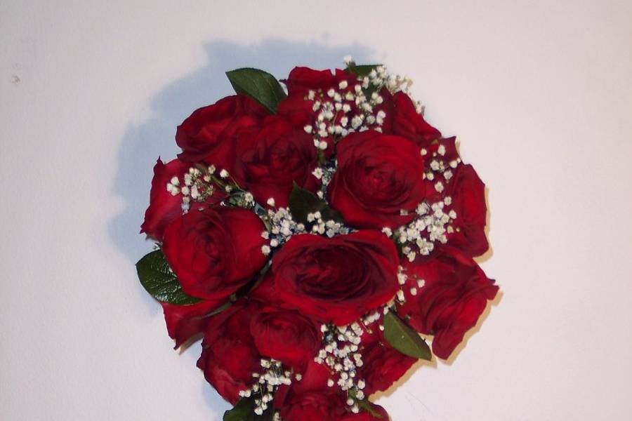 Red Rose EleganceCascading Bouquet