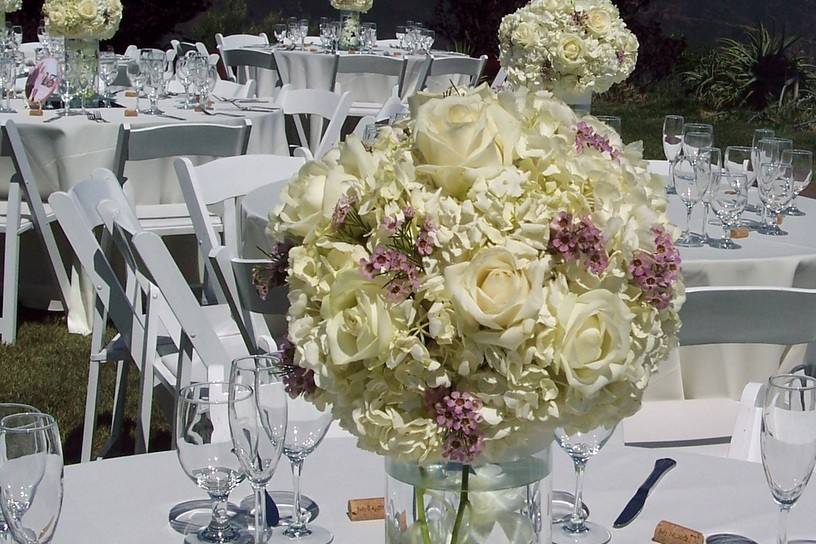 Classic hydrangea and orchids