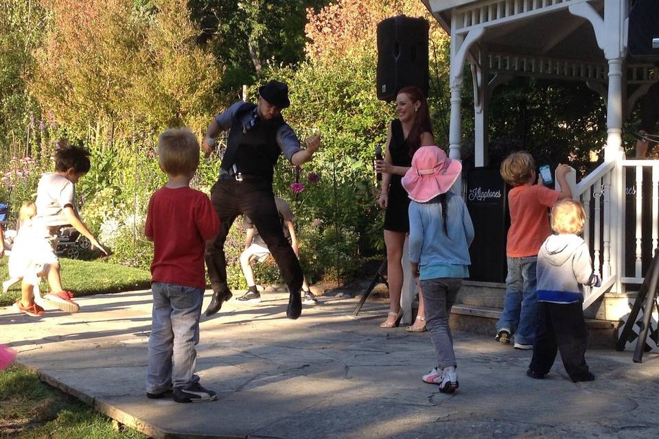 Prestigious outdoor concert series, teaching the kids how to dance along