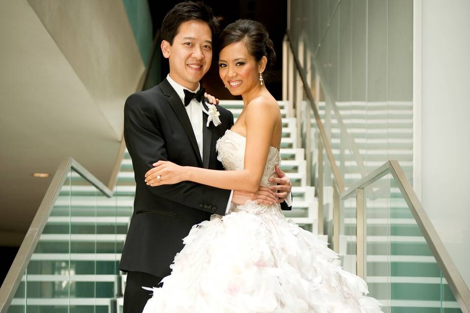 Capture a photo of the bride and groom on our grand staircase.