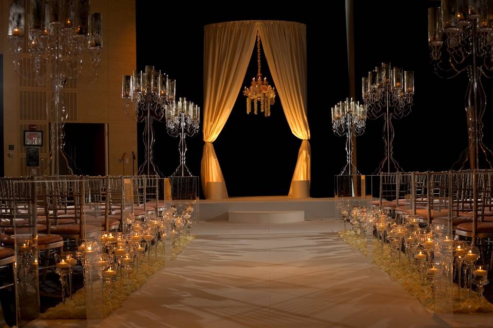 The ballroom makes for a beautiful ceremony location along with reception location.