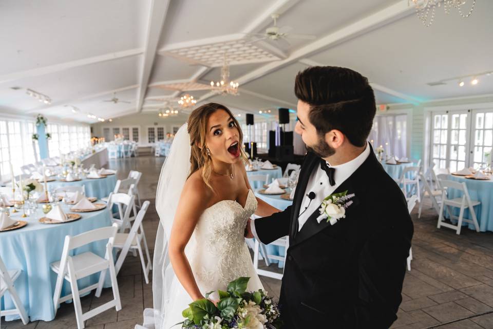 Candid moment with newlyweds