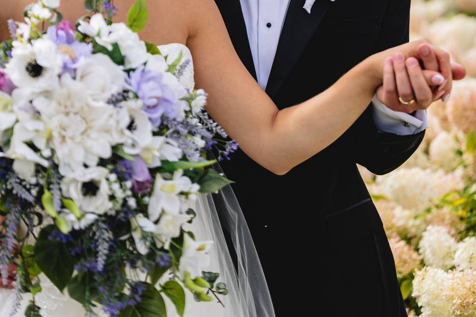Newlyweds candid moment