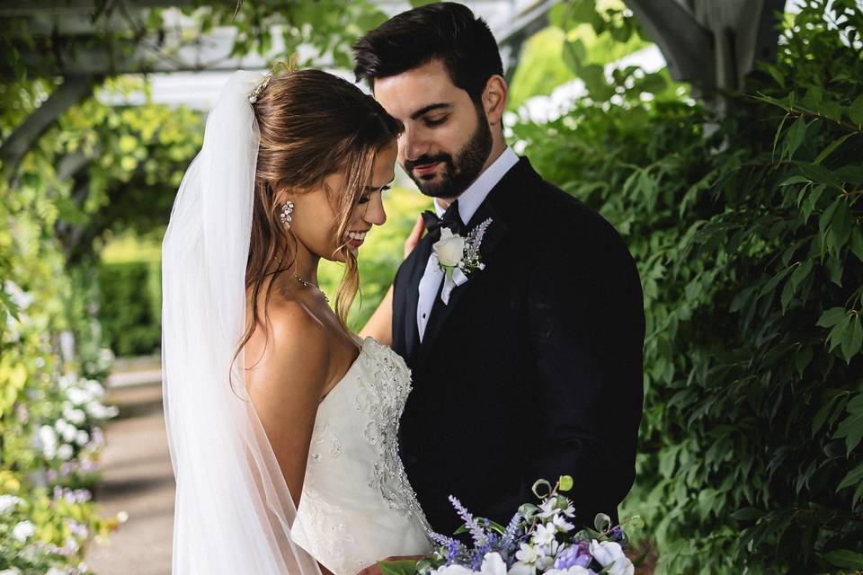 Newlyweds in a candid moment