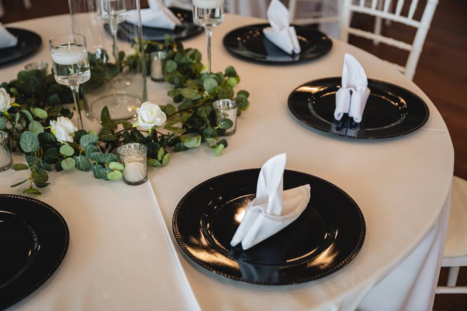 Wedding reception table detail