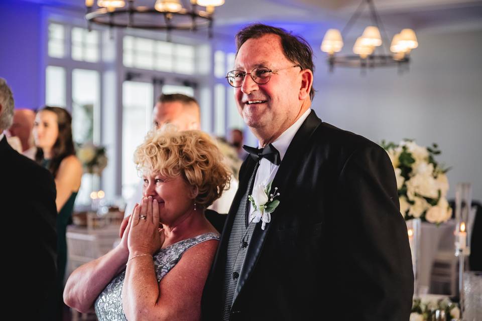 Emotional parents of newlyweds