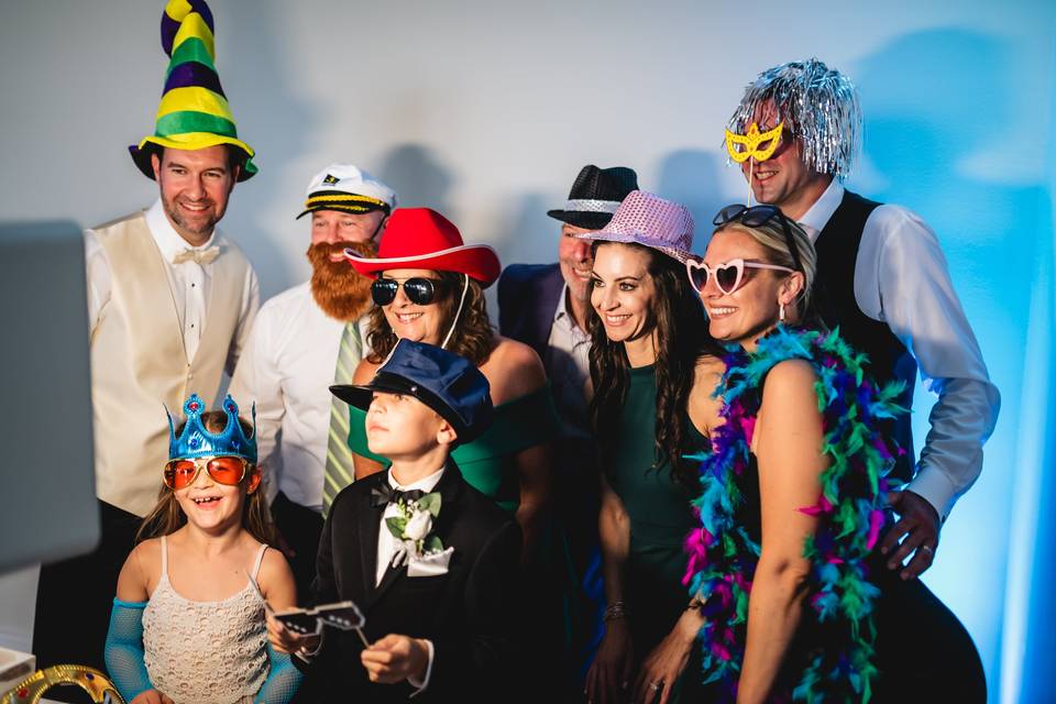 Wedding day photo booth