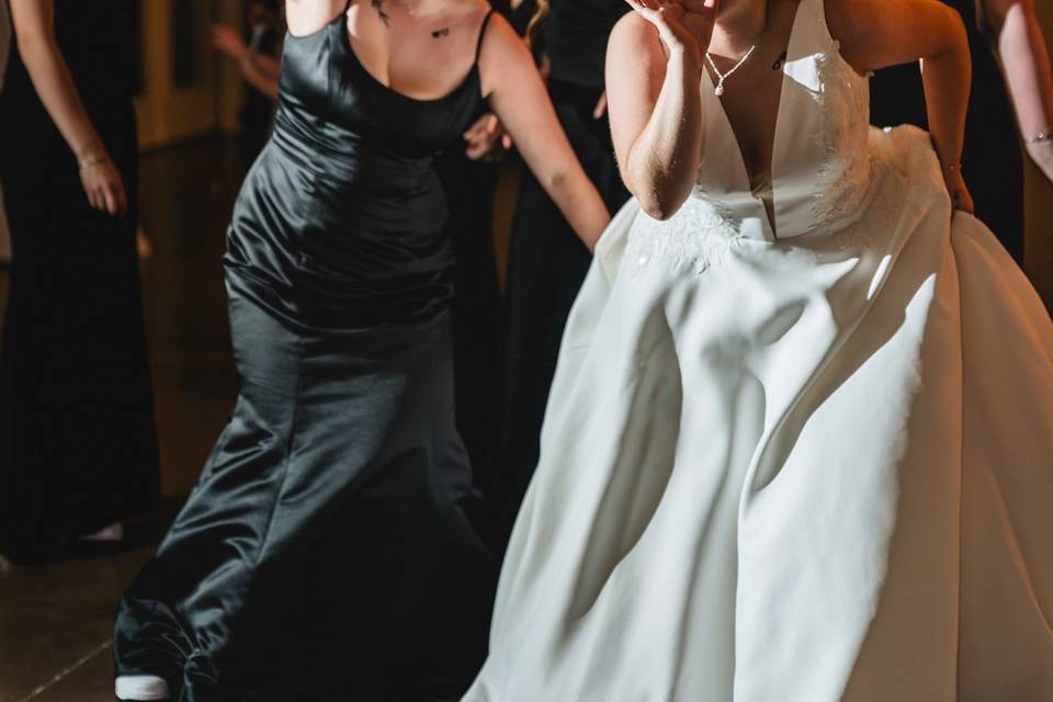 On the dance floor