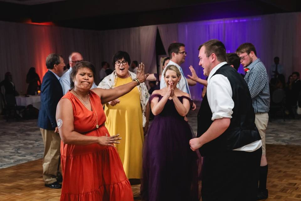 Wedding reception candid