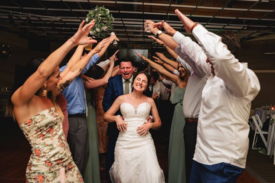 Newlyweds celebrate with guest
