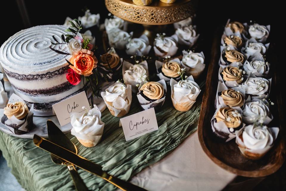 Cake and cupcakes