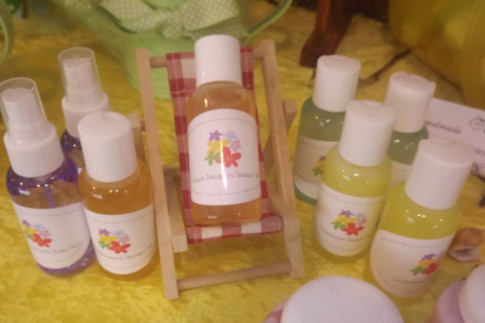 Travel sized handmade bath and shower gel - labels can be personalized