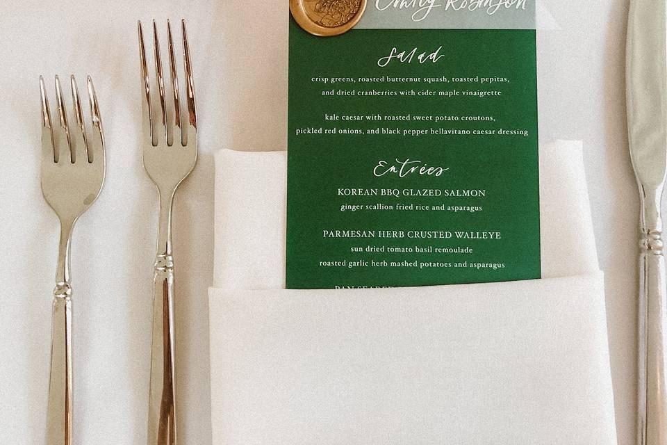 Menus and Place Cards