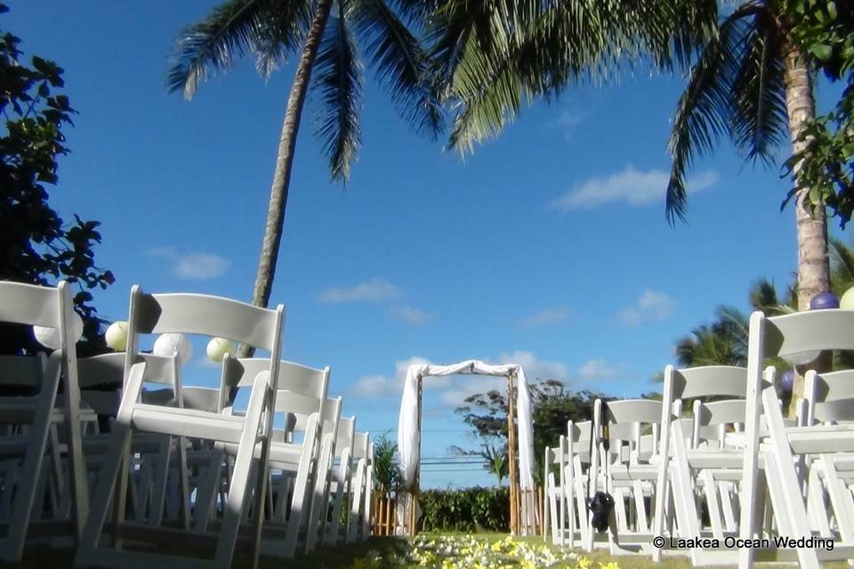 Outdoor wedding setup