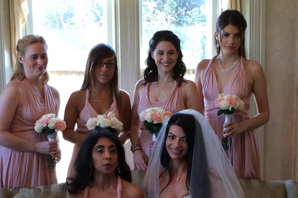 Bride and bridesmaids