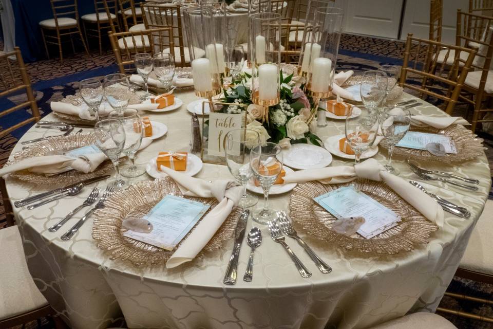Sophisticated banquet setup
