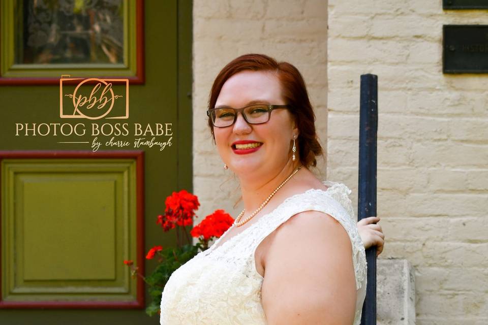 Bride posed.