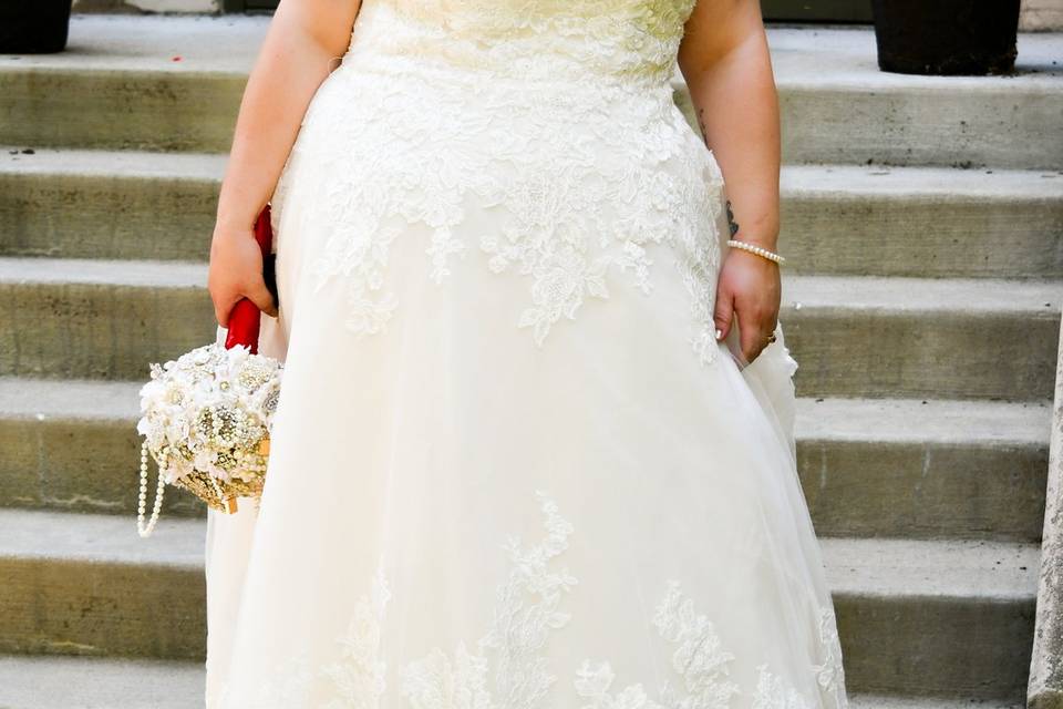 Bride posed.