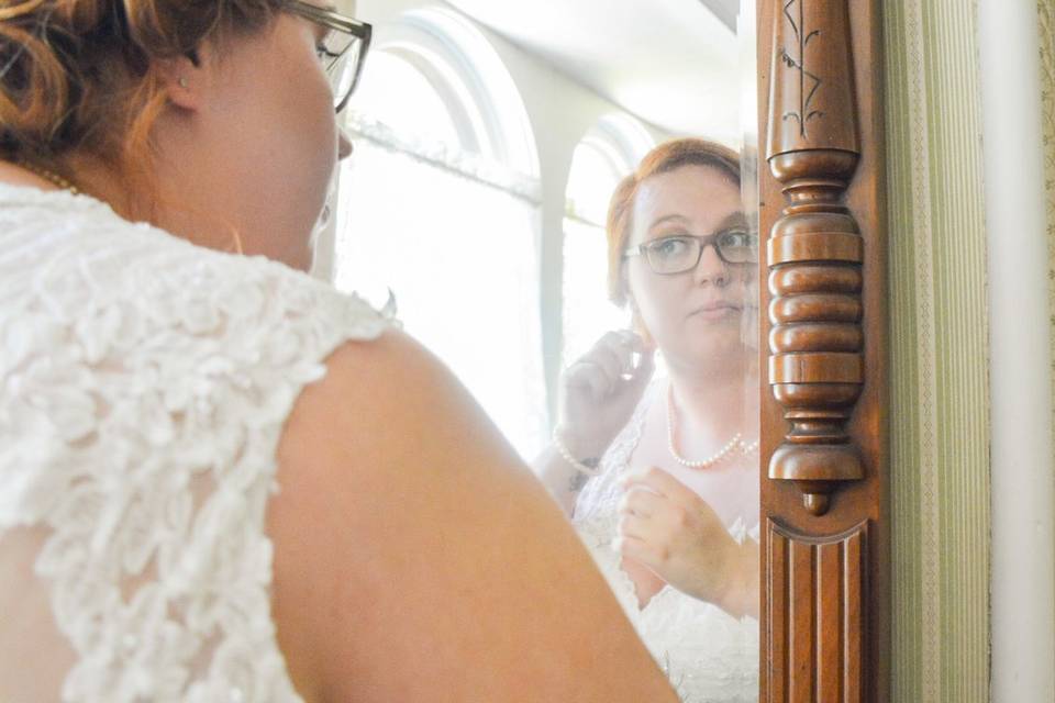 Bride getting ready.