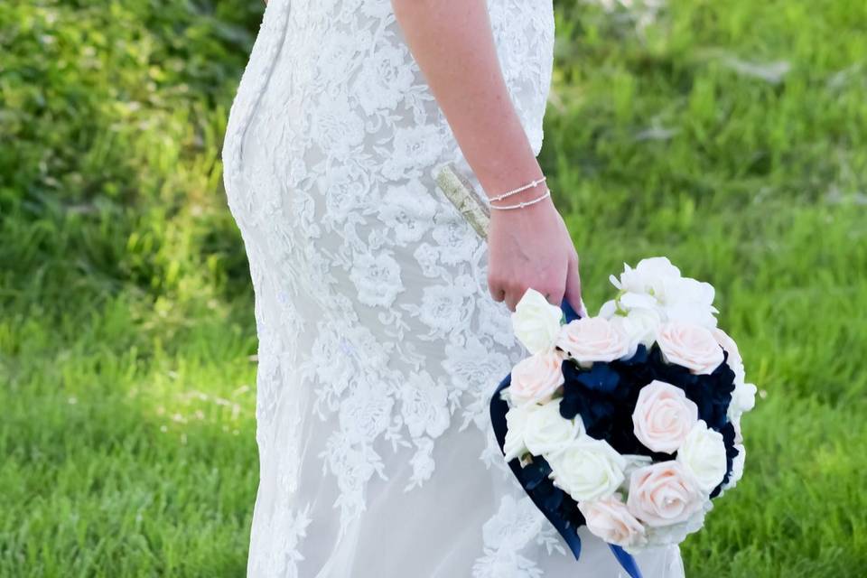 The dress details.