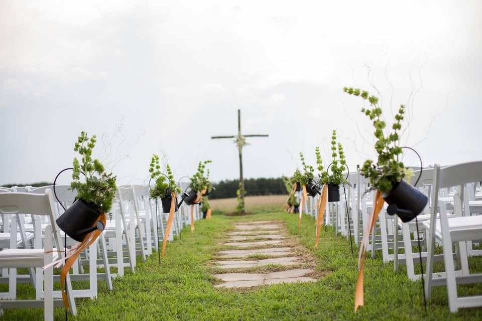 Wedding ceremony area set-up