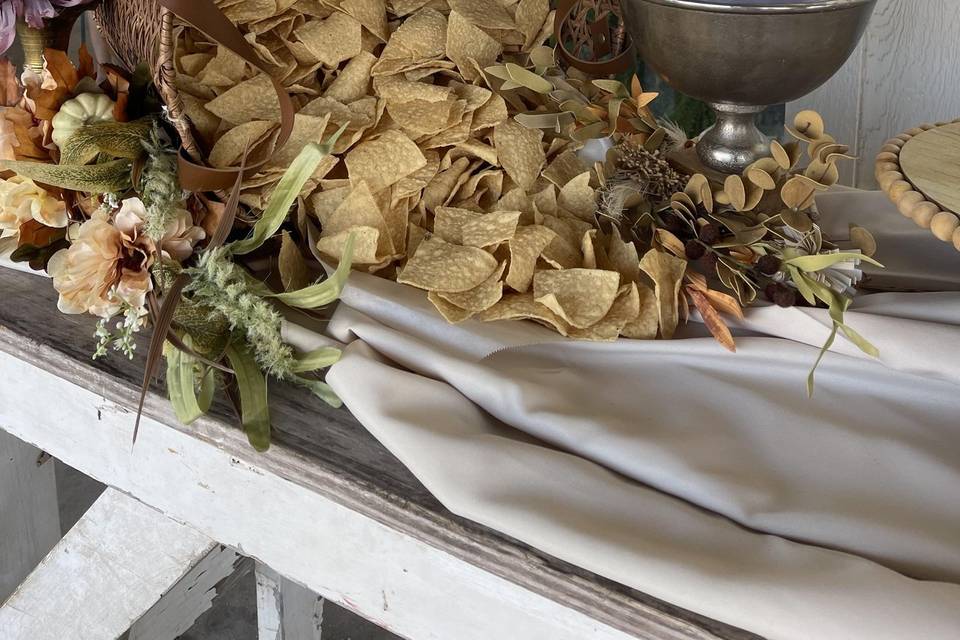 Chips and Queso display