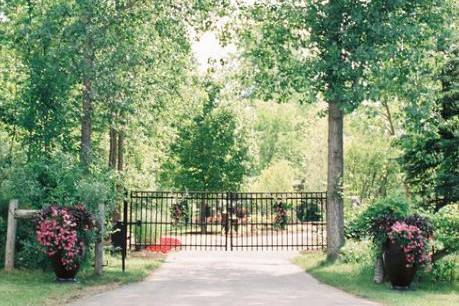 The entry gates to very private wedding venue