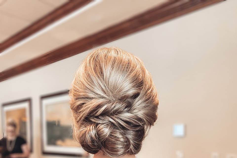 Textured twisted updo