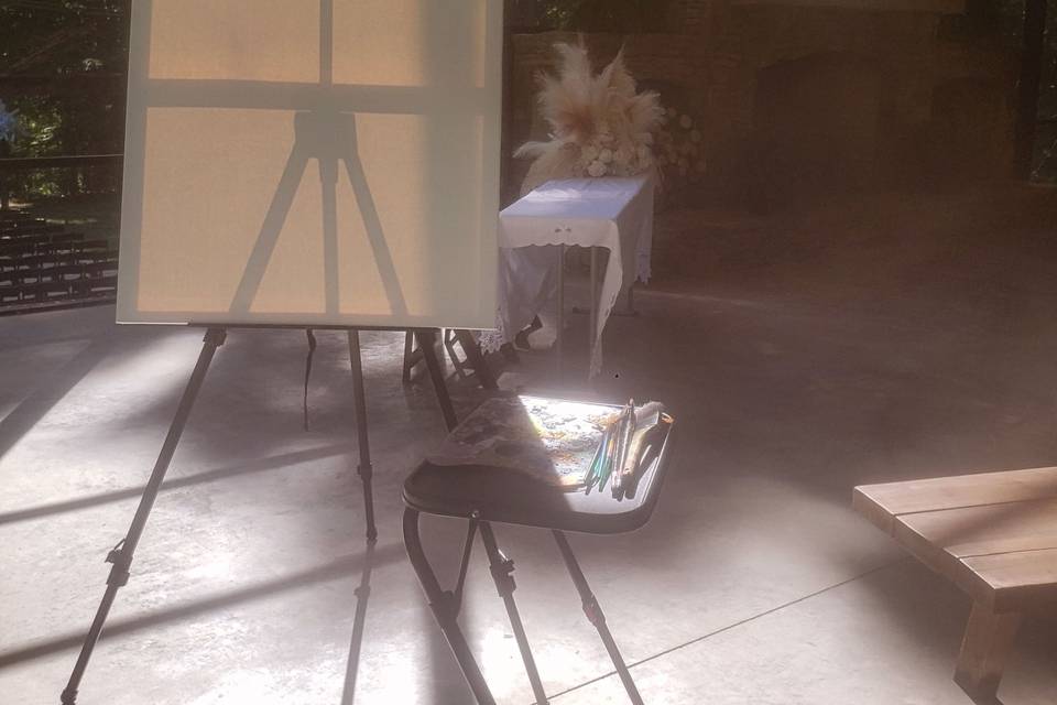 Wedding painting set up