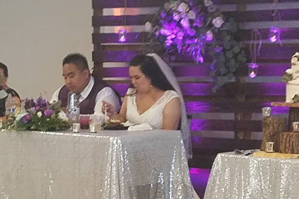Couple at head table