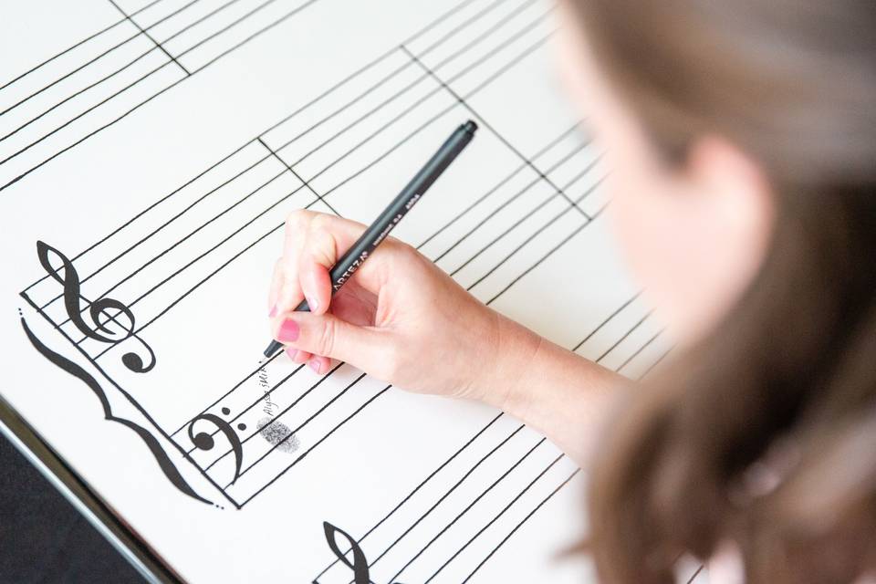 Signing the Music Guestbook.