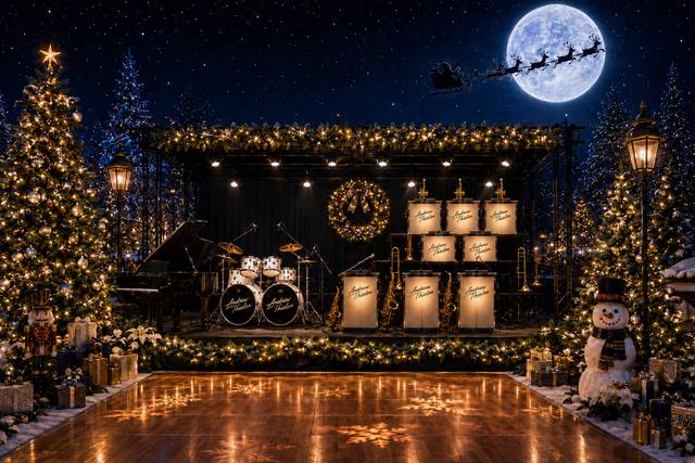 Beautiful holiday wed set up.