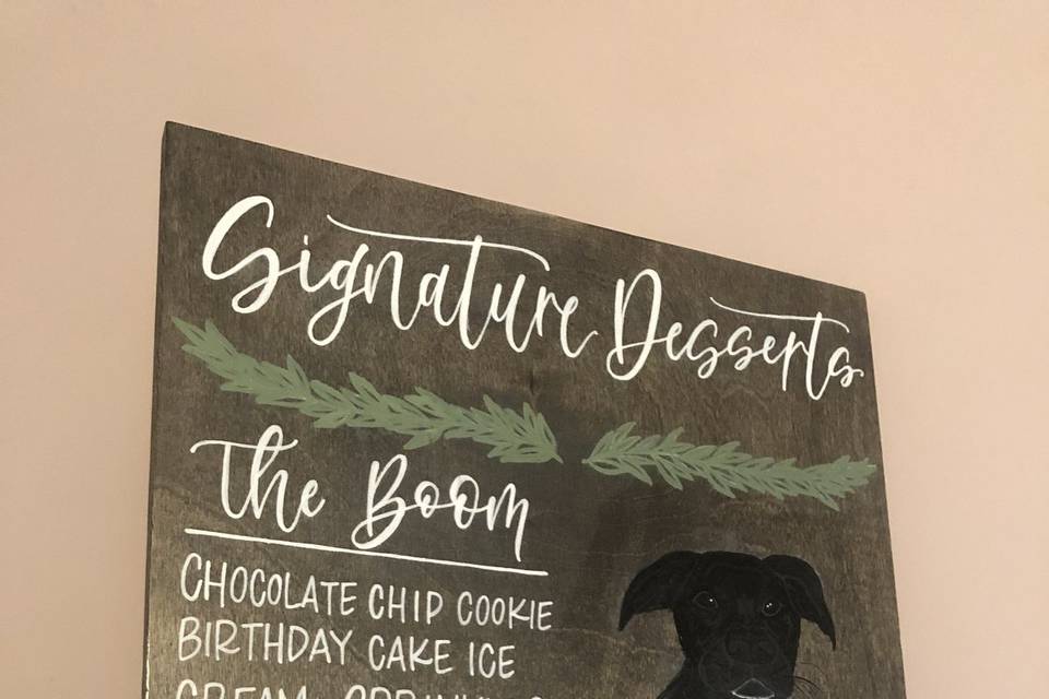 Signature Dessert Pet Sign