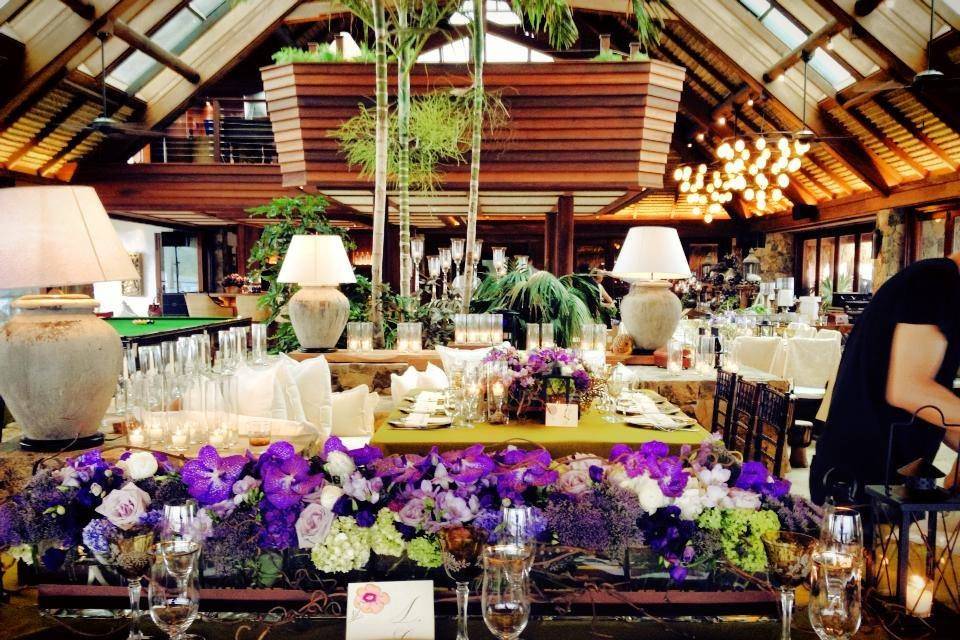 The colorful  reception at the Great Room fo Necker Island, British Virgin Islands.