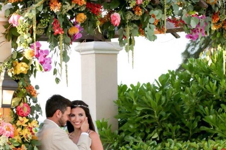 Beatriz and Jaaziel during their ceremony at the Dorado Beach a Ritz Carlton  Reserve.