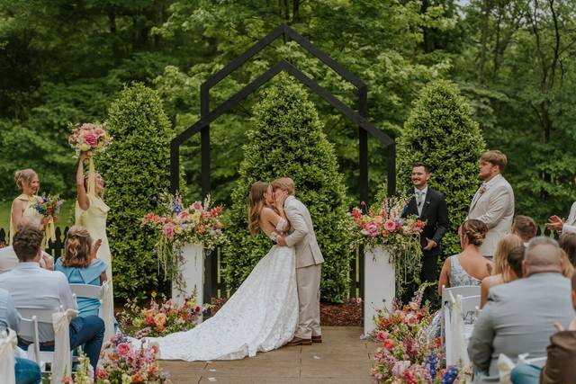 The Barn garden ceremony